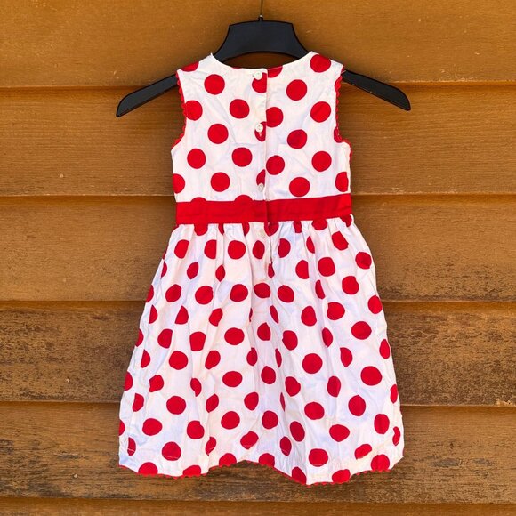 Disney Parks Minnie Mouse Polka Dot Dress Girls Size S Red & White - Picture 4 of 9